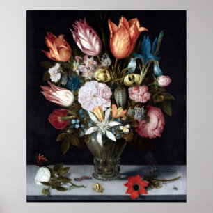 Poster Fleurs d'Ambrosius Bosschaert dans un verre