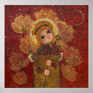 Poster fleurs d'ange rouge