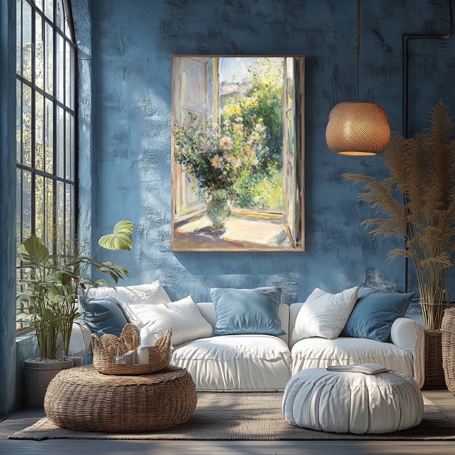 Poster Fleurs dans le Vase par fenêtre éclairée - Impress (Créateur téléchargé)