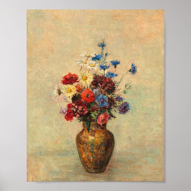 Poster fleurs dans un vase (Devant)