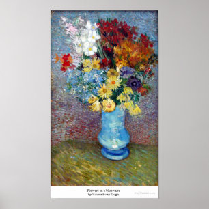 Poster Fleurs dans un vase bleu par Vincent van Gogh