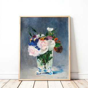 Poster Fleurs dans un vase de cristal