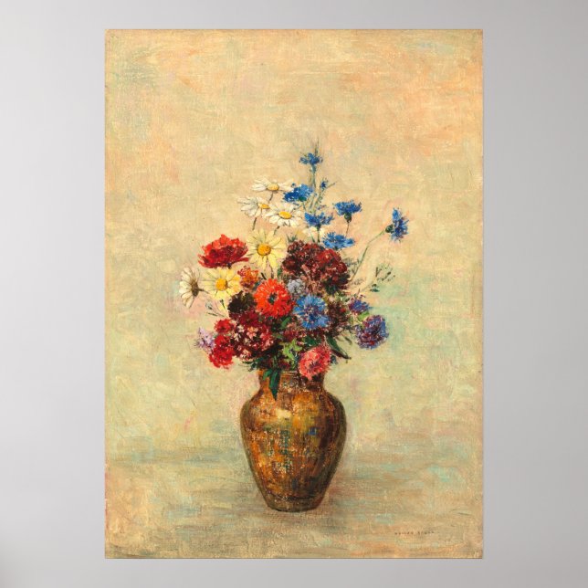 Poster Fleurs dans un vase - Odilon Redon Art (Devant)