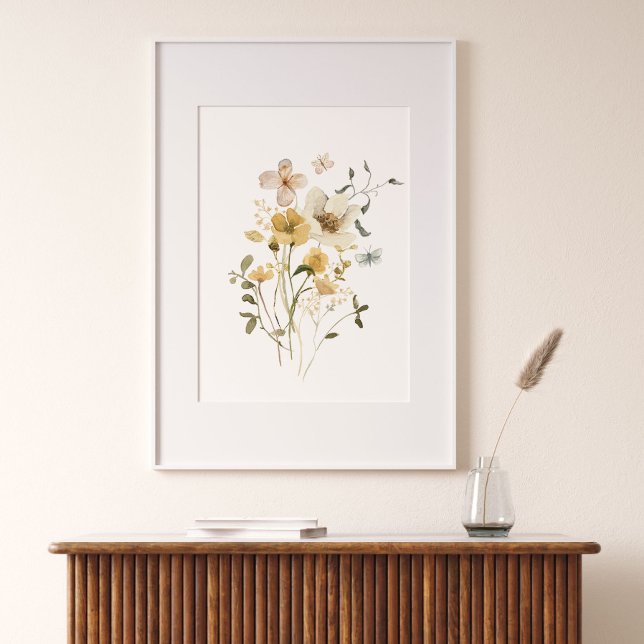 Poster Fleurs d'aquarelle botanique de printemps (Créateur téléchargé)