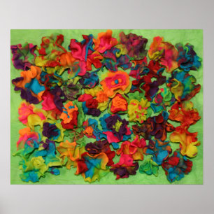 Poster Fleurs d'argile arc-en-ciel