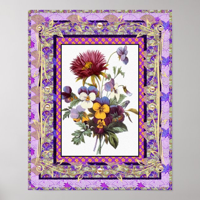 Poster Fleurs d'Art Vintage (Devant)