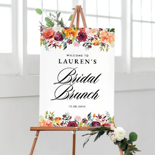 Poster Fleurs d'automne Brunch nuptial floral Bienvenue