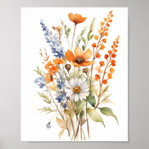 Poster Fleurs d'automne sauvages, Vibes d'automne chaudes