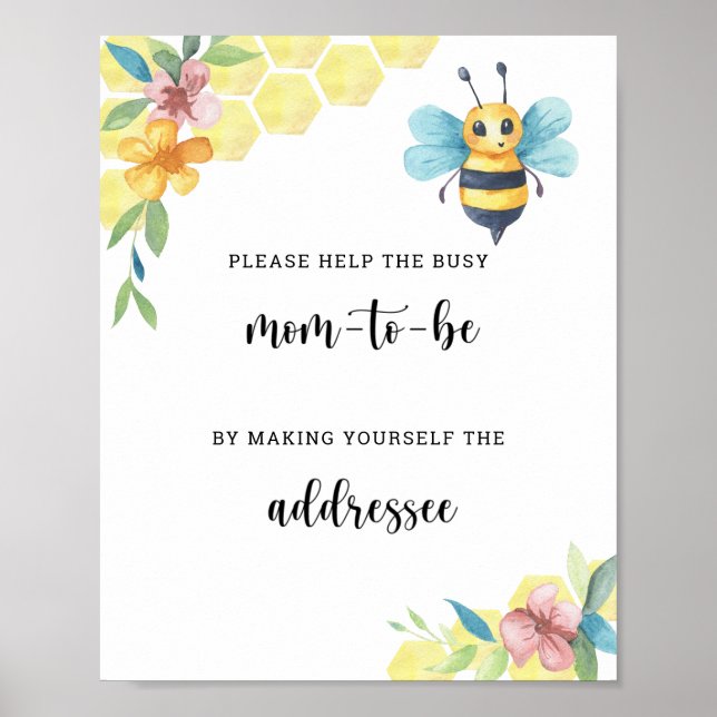 Poster Fleurs de abeille - Aider la future maman occupée  (Devant)