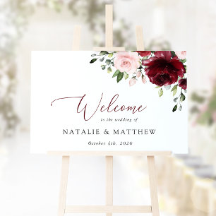 Poster Fleurs de Bourgogne, Fleurs Roses, Bienvenue au Ma