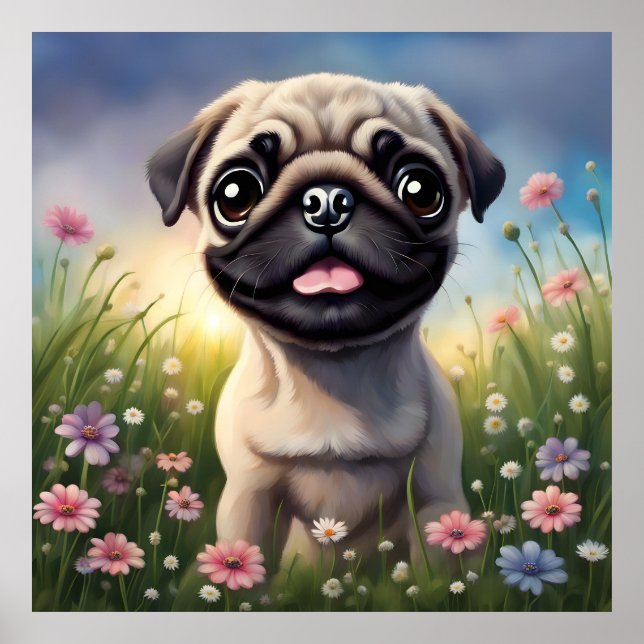 Poster Fleurs de carlin (Devant)