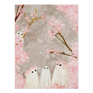 Poster Fleurs de cerisier Fantômes