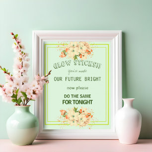 Poster Fleurs de cerisier rose, Panneau Mariage lumineux