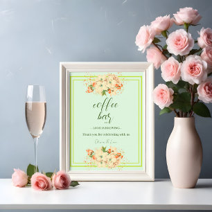 Poster Fleurs de cerisiers roses, Bar Mariage à café