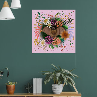 Poster Fleurs de chauve-souris florales Botaniques