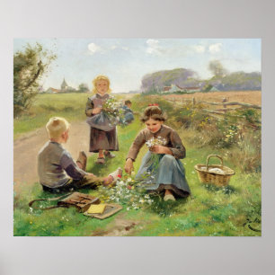 Poster Fleurs de collecte (huile sur toile)