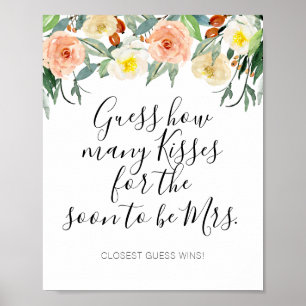 Poster Fleurs de corail Devinez combien de baisers Fête d