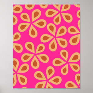 Poster Fleurs De Faisée 04 Rose Chaud Et Orange