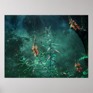 Poster Fleurs de fées au clair de lune de jade