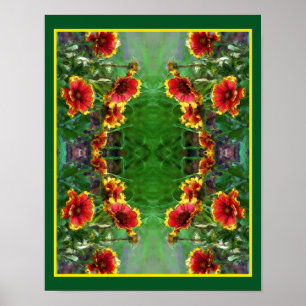 Poster Fleurs de Gaillarde en Aquarelle Art de la Nature