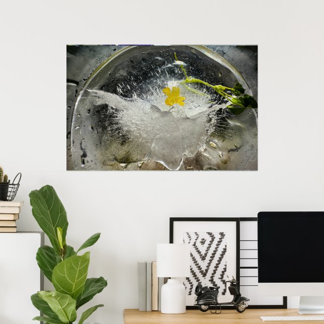 Poster Fleurs de glace,  (Bureau à domicile)