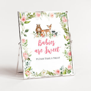 Poster Fleurs de la forêt Baby Shower Les bébés sont doux