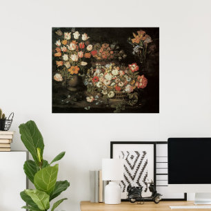 Poster Fleurs de la vie morte, Vintage Floral Baroque