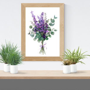 Poster Fleurs de lavande et d'eucalyptus, botanique flora
