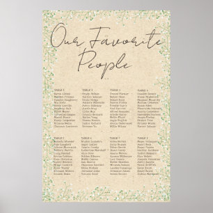Poster Fleurs de l'haleine du bébé Mariage rustique carte
