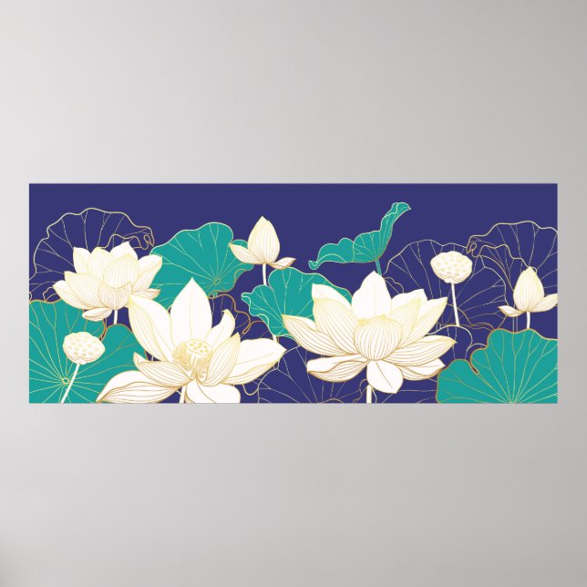 Poster Fleurs de lotus élégantes (Devant)