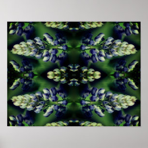 Poster Fleurs de Lupine Bleu Sauvage Nature Abstraite