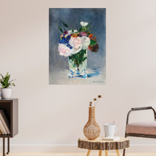 Poster Fleurs de Manet dans un vase en cristal