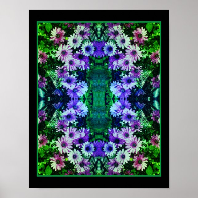Poster Fleurs de marguerite africaines colorées Abstraite (Devant)