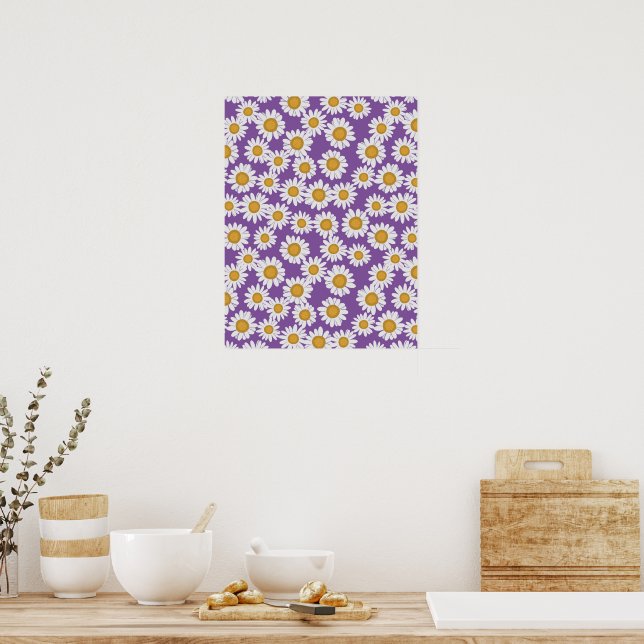 Poster Fleurs de marguerite ditsy (Cuisine)