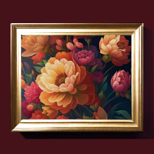 Poster Fleurs de mise à jour peintes en gras 4:3