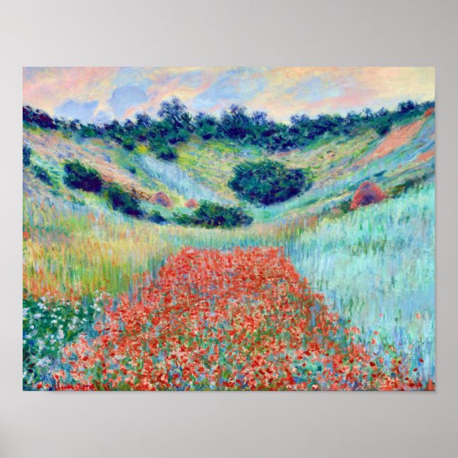 Poster Fleurs de pavot dans un champ, Claude Monet (Devant)