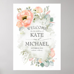 Poster Fleurs de Pêche et Mariage de verdure