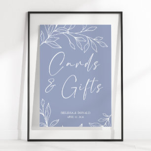 Poster Fleurs de Pervenche Carte de Mariage Simple & Cade
