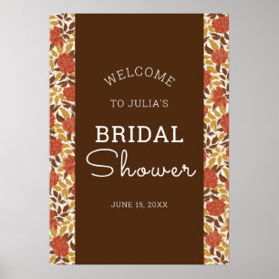 Poster Fleurs de pivoine orange poussiéreuses Mariage Tom