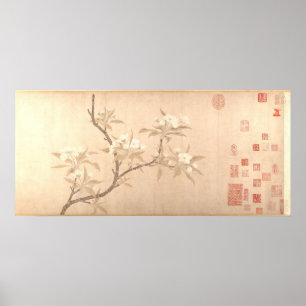 Poster Fleurs de poires Antique Oriental ca.1280