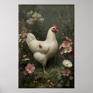 Poster Fleurs de poulet imprimables, Pâques Cottagecore