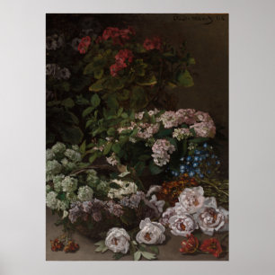 Poster Fleurs de printemps Claude Monet vintages