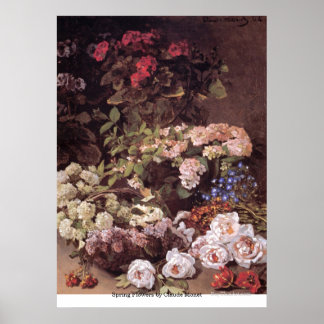 Poster Fleurs de printemps par Claude Monet