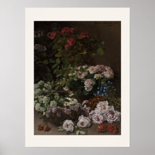 Poster Fleurs de printemps par Monet - Art de bouquet vin