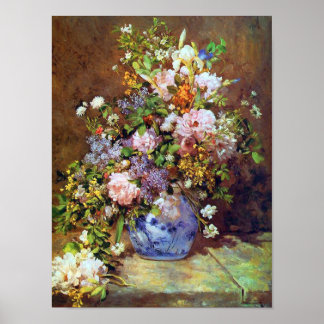 Poster Fleurs de printemps par Renoir Imprimer