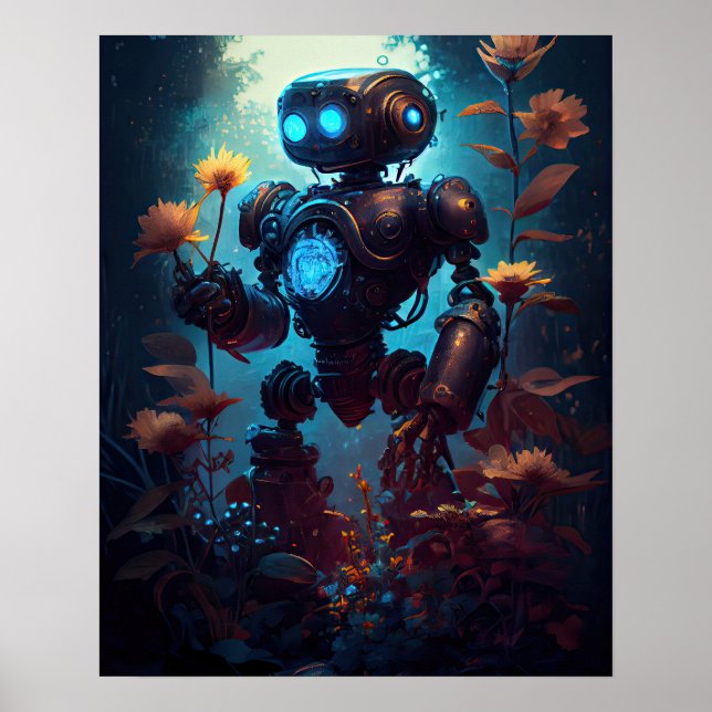 Poster Fleurs de retenue de robots (Devant)