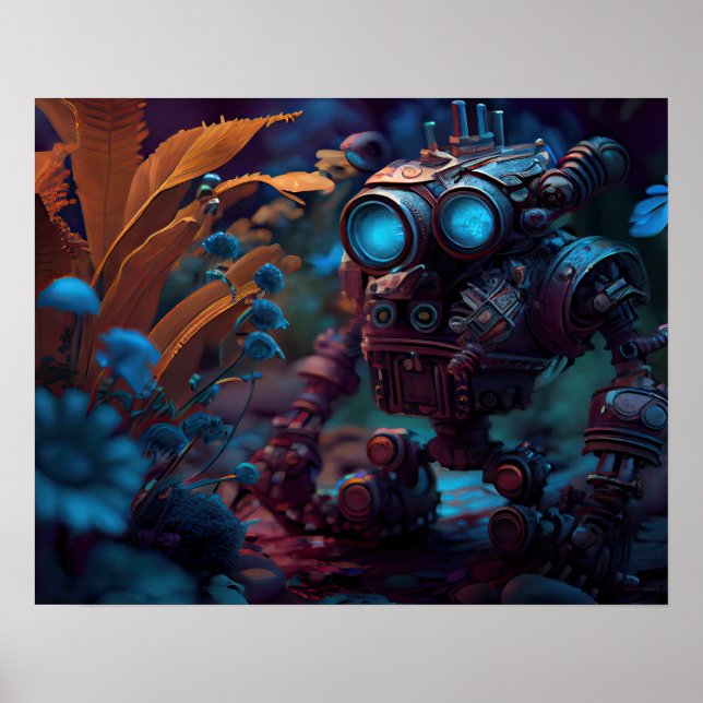 Poster Fleurs de robots (Devant)