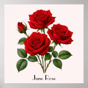 Poster Fleurs de rose de juin