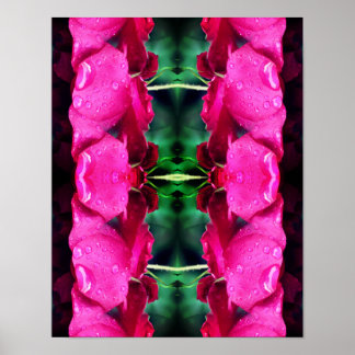 Poster Fleurs De Roses Rouges Et Arroses Abstraites