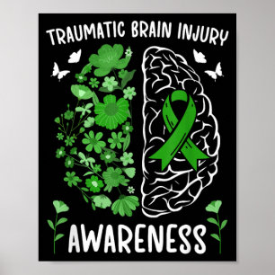 Poster Fleurs de sensibilisation aux lésions cérébrales t